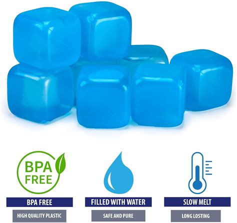 Extra Large Reusable Ice Cubes Bpa Free Plastic For Cool Therapy