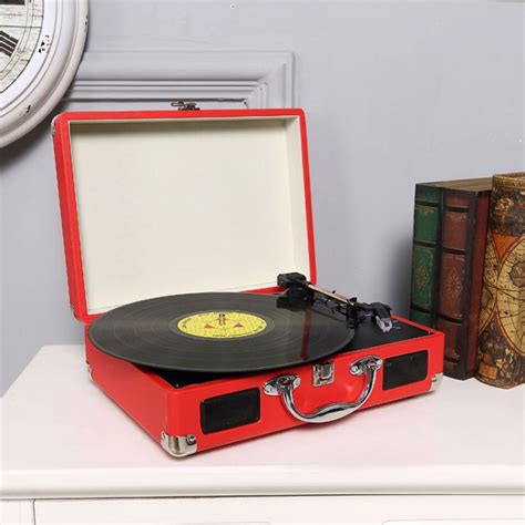 Portable Gramophone Portable Suitcase Lp Vinyl Mmachine Antique Vintage