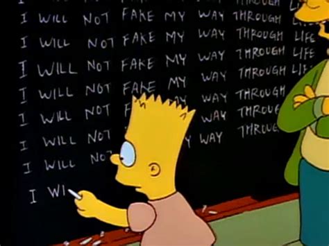 Bart Simpson S Chalkboard Gag Bart Gets An F Cbs San Francisco