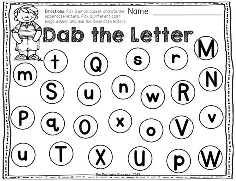 A Dab Of Learning Bingo Dabber Alphabet And Number Recognition Activities