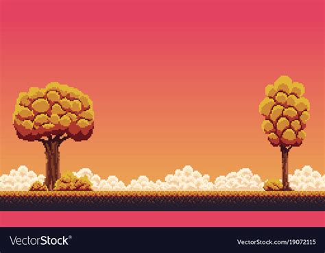 Pixel Autumn Background Royalty Free Vector Image