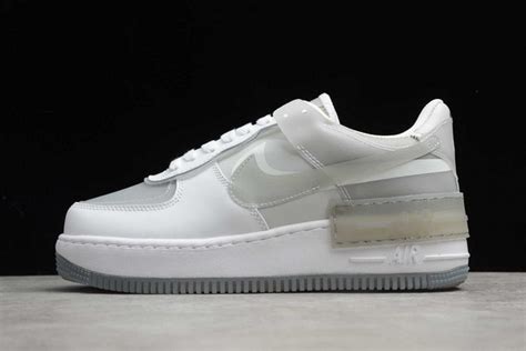 This nike air force 1 comes constructed in a mix of leather and mesh with translucent overlays atop a solid grey rubber outsole. Nike Wmns Air Force 1 Shadow SE White/Particle Grey-Grey ...
