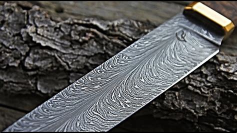 Making A Knife From Feather Damascus Steel Youtube