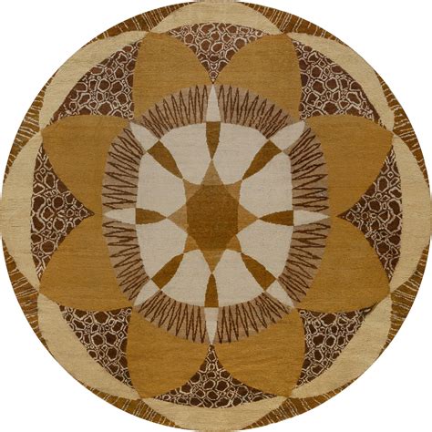 French Art Deco Rug In Shades Of Beige Gold Brown And Ivory Bb7351 By Dlb