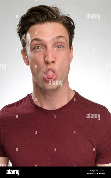 Portrait Series Of A Young White Man With Different Facial Expressions