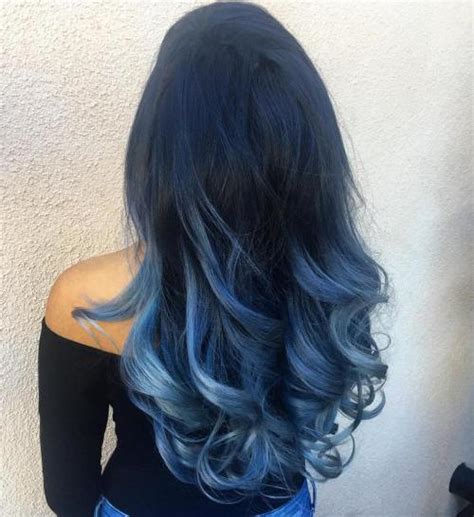 Liven up your hair with lowlights of blue. 40 Fairy-Like Blue Ombre Hairstyles