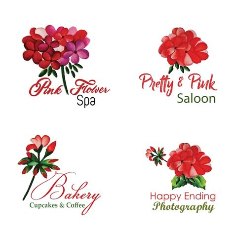 Free Vector Watercolor Floral Logo Collection