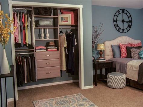 A Clean Fresh And Inviting Bedroom Film Set Featuring A Closet For The Stow Companys