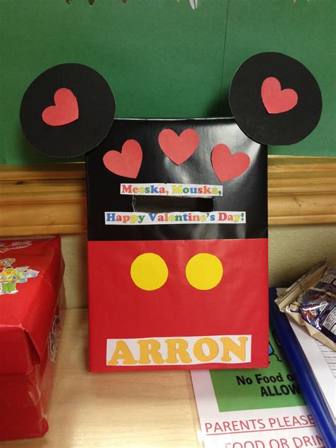 Mickey Mouse Valentine's Box | Valentine day boxes, Valentine card box, Valentine box