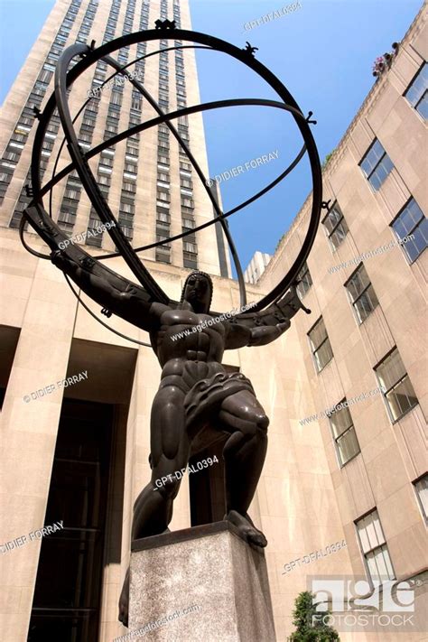 Statue Of Atlas Holding The World At The Foot Of Rockefeller Center