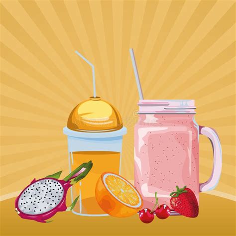 tropical fruit and smoothie drink stock vector illustration of liquid delicious 150286240