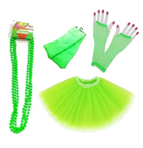 Neon Green 80s Tutu Outfit Instant Kit Free Delivery