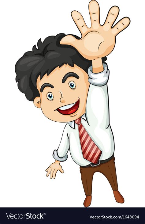 A Businessman Waving Royalty Free Vector Image