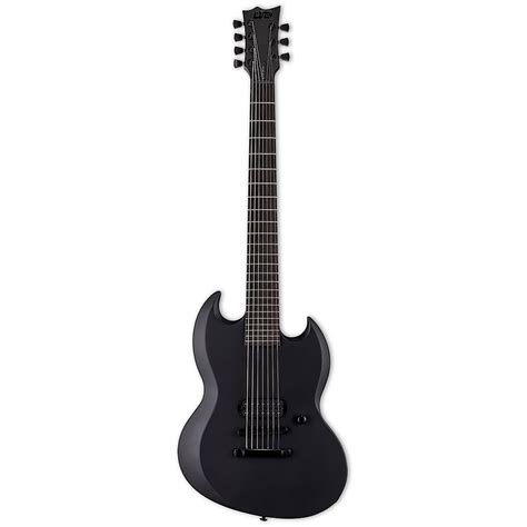 Esp Ltd Viper 7 Baritone Black Metal Blks Black Satin E Gitarre