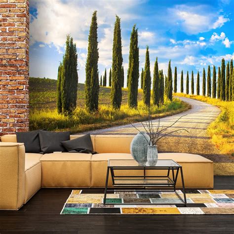 Tuscany Wall Mural Cypress Trees Italian Countryside Italian