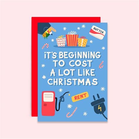 Cost Like Christmas Card Funny Christmas Card Holiday Tikkled Pink