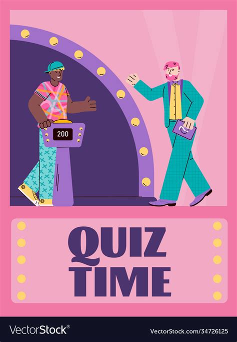 Quiz Time Advertising Banner Or Poster Template Vector Image