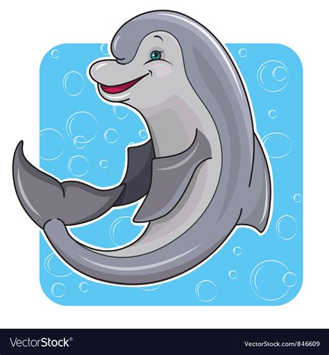 Cartoon Dolphin Royalty Free Vector Image Vectorstock
