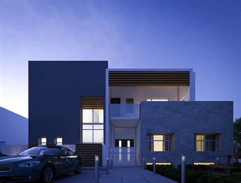Double storey modern residence front elevation designing service. Modern Villa Elevation Design - Kuwait on Behance