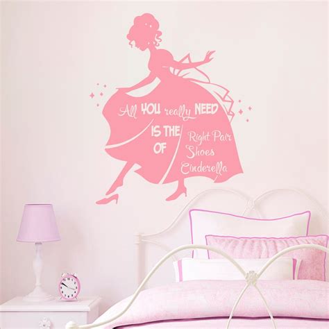 Cinderella Princess Wall Stickers For Kids Rooms Bedroom Wall Decals
