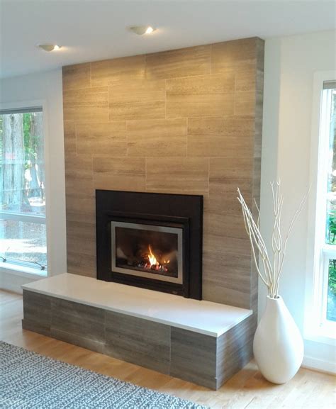 This marble fireplace tile surround makes a large impact in a small space. Some options of contemporary brick fireplace makeover ...