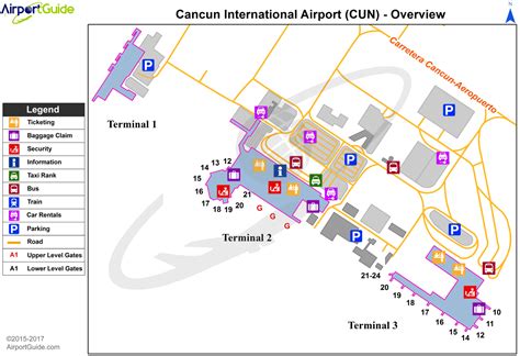 Cancún Cancún International Cun Airport Terminal Map Overview