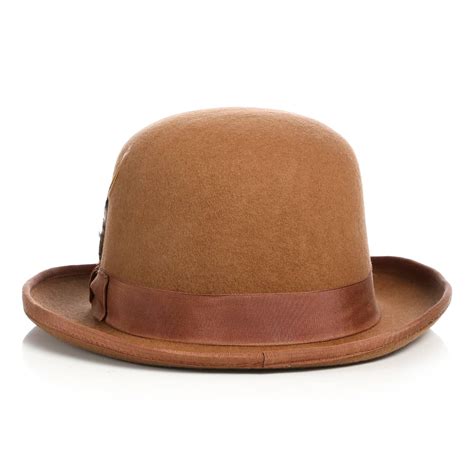 Premium Wool Tan Derby Bowler Hat