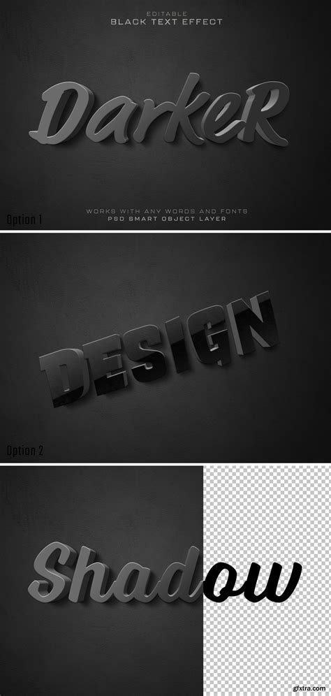 Text Effect Mockup With Black 3d Shadow 484040513 Gfxtra