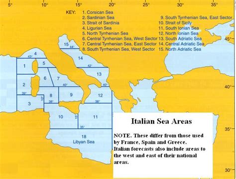 Italian Marine Forecast Areas Franks Weather The Weather Window