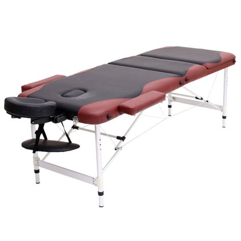 Aluminium 3 Section Massage Bed Portable Salon Furniture Wooden Bed Foldable Beauty Body Facial