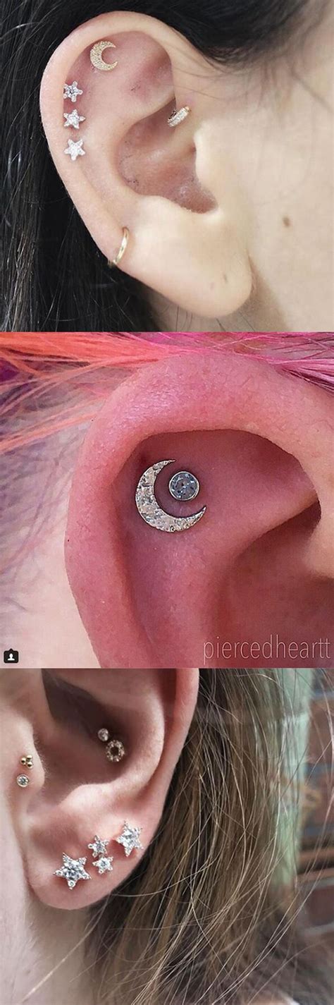 30 Trending Star And Moon Ear Piercing At Jennysweety Ear Piercings