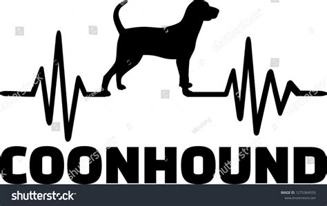 Heartbeat Pulse Line With Coonhound Dog Royalty Free Stock Vector