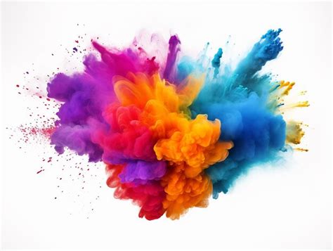 Premium Photo Vibrant Rainbow Holi Paint Color Explosion