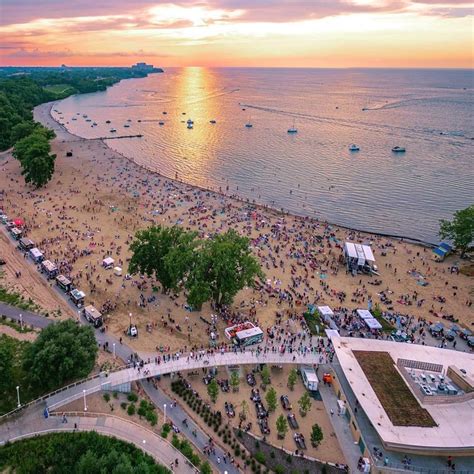 Aerial View Of Edgewater Park In Cleveland Ohio Summer 2018