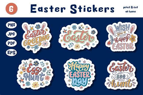 Easter Stickers Stickers For Cricut Graphic By Rinaletters · Creative