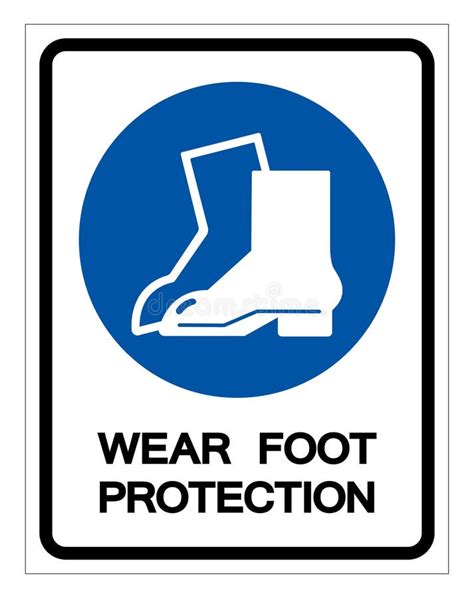 Wear Foot Protection Symbol Signvector Illustration Isolated On White