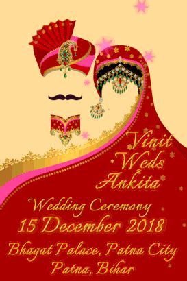 Best fireworks gif animated greeting card. Rajasthani Raja, Rani Red Theme Cartoon Couple Save The Date GIF With Floral Falling, Mustache ...