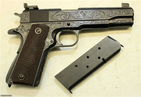 Wwii Era Colt 1911 45acp Custom Engraved