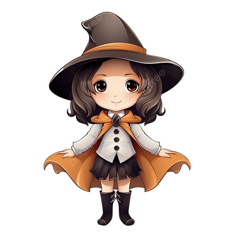 Illustration Of Cute Girl With Magician Costume In Halloween Cute Girl