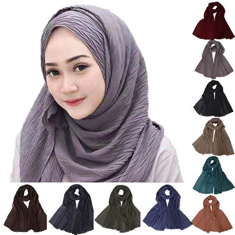 women ethnic abaya islamic muslim middle east hijab solid scarf wrap headwear 2019 mask cap neck