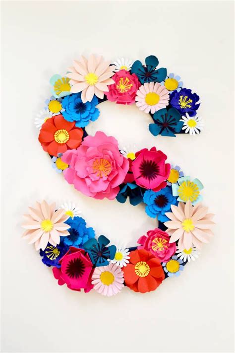 Many of these have free templates to download and most are surprisingly easy to make! Handmade Paper Flower Initial | Floral letters, Paper ...