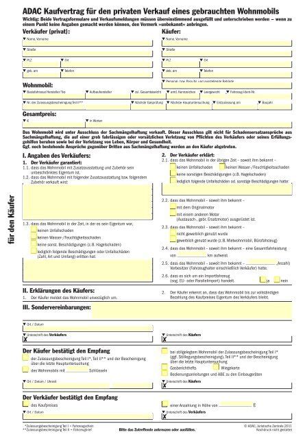 Vorlage kaufvertrag gebrauchtes kfz russischdeutsch mylop. Adac kaufvertrag für den privaten verkauf | ADAC Kaufvertrag. 2020-04-23