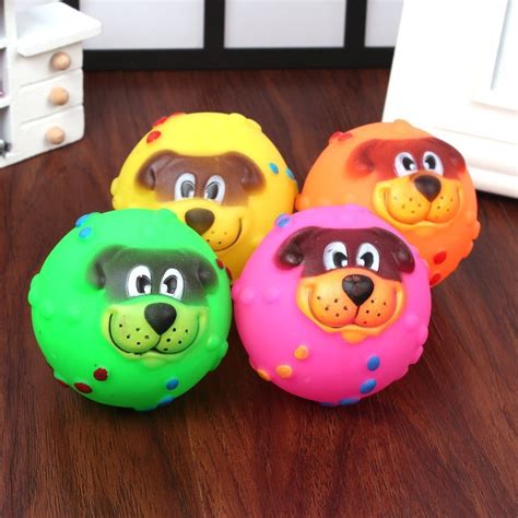 Lovely Face Molar Pet Toys Ball Biting Dog Toys Squeaky Chew Sound Toy