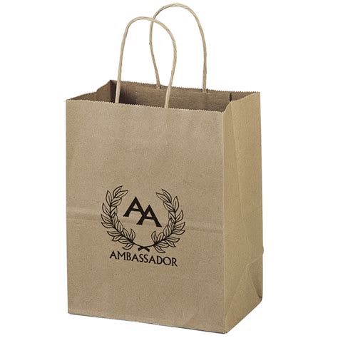 Promotional 8x10 Eco Shopper Mini Recycled Brown Paper