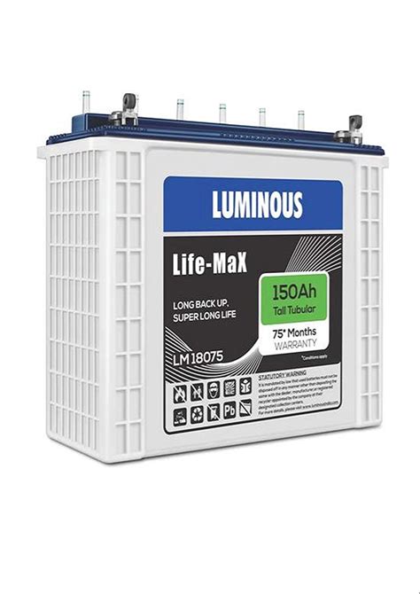 150 Ah Luminous Life Max Lm18075 Inverter Battery Id 21730183955