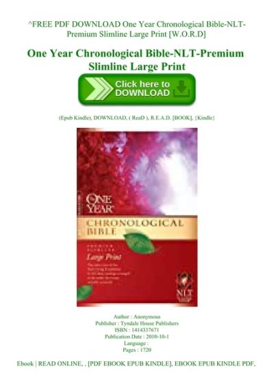Free Pdf Download One Year Chronological Bible Nlt Premium Slimline