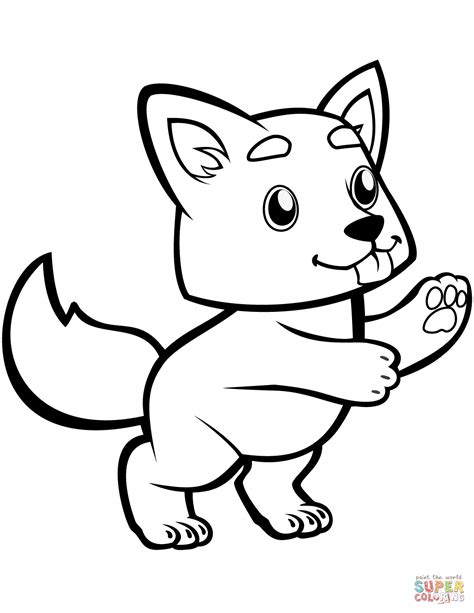 Cute Baby Wolves Coloring Pages Sketch Coloring Page