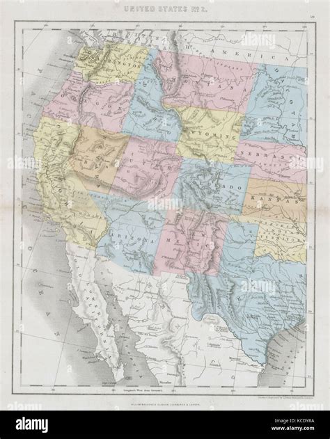 1864 Dower Map Of The Western United States Stock Photo Alamy