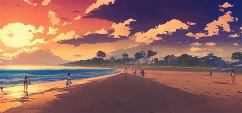 Anime Beach Scene In The Style Of A 1 Pictures Stable Diffusion