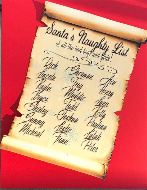 Personalized Santas Naughty List Scroll Large Santa Scroll Doll